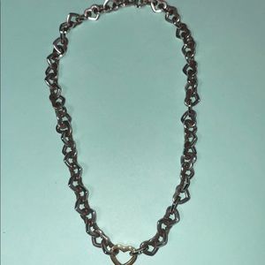 Tiffany & Co heart link silver/gold necklace